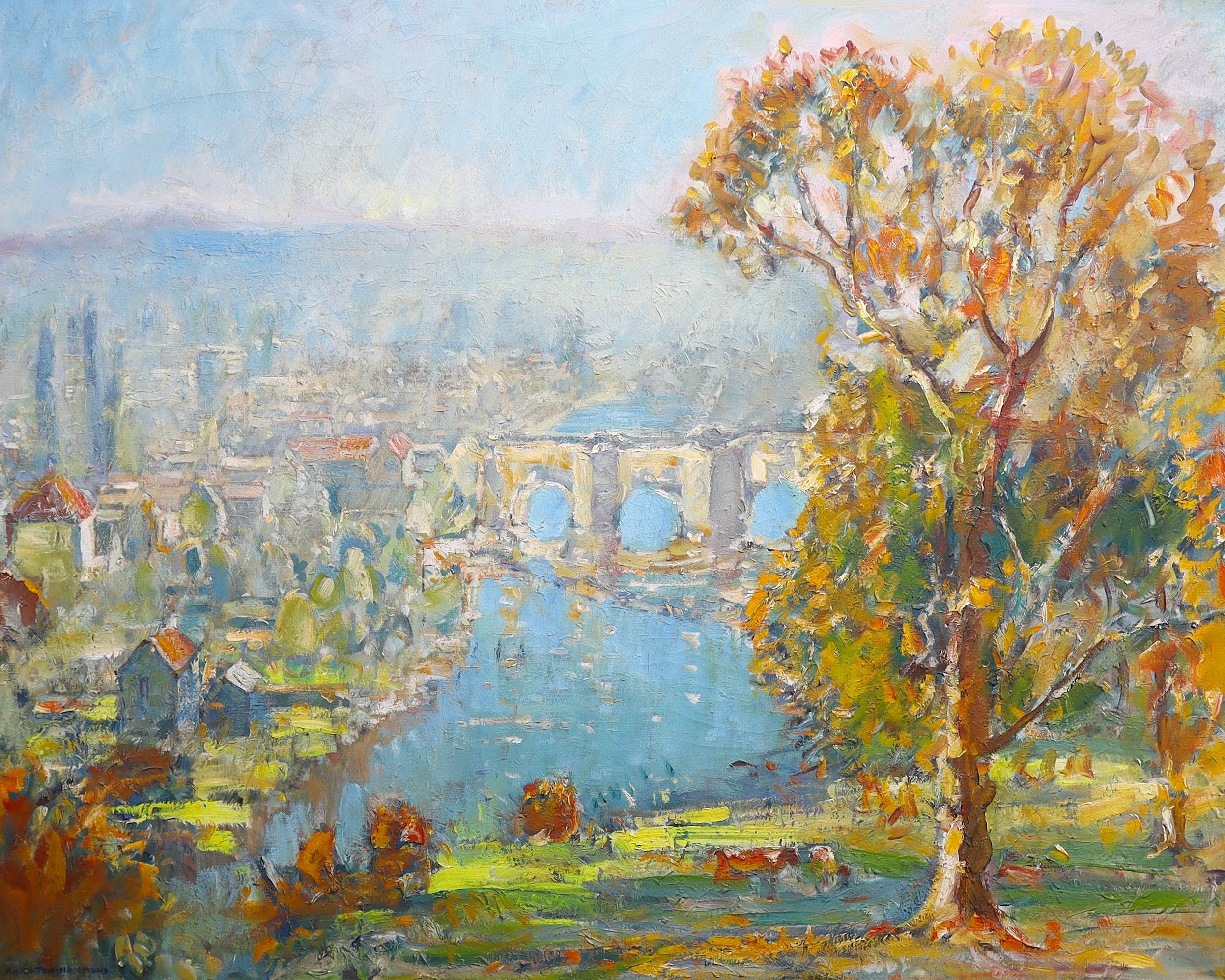 Arthur Henry Knighton-Hammond (English, 1875-1970), 'Ludlow', oil on canvas, 100 x 126cm